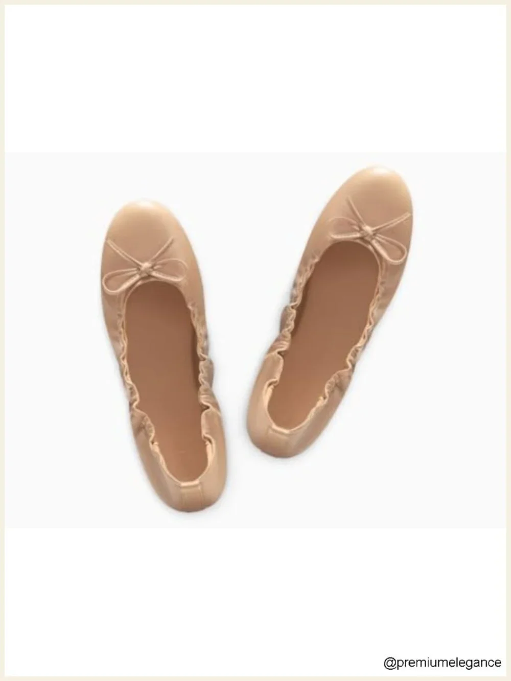 Faux Leather Bow Ballet Flats, Cushioned Arch Support Work Shoe